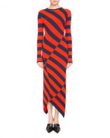 Altuzarra Whistler Asymmetric Wide-Stripe Fitted Knit Dress at Neiman Marcus